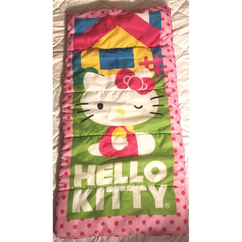 Hello Kitty Sleeping Bag Sanrio Retro 2013 Pink Sleepover Camping Bag- 56" x 28"